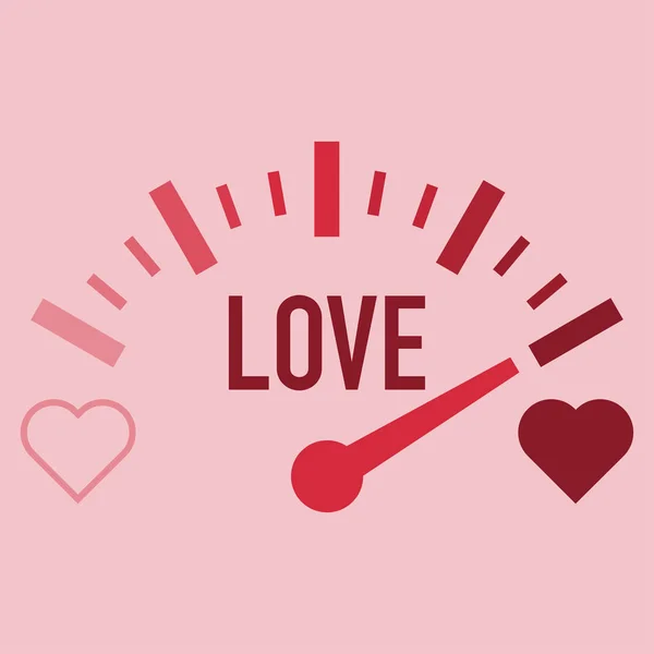 Liebe Meter Spur Skala Valentinstag Vektor — Stockvektor