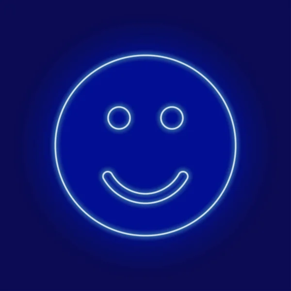 Neon smiley divertente faccia icona simbolo vettore — Vettoriale Stock