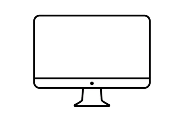 Icône de l'ordinateur isolé blanc fond vectoriel illustration — Image vectorielle