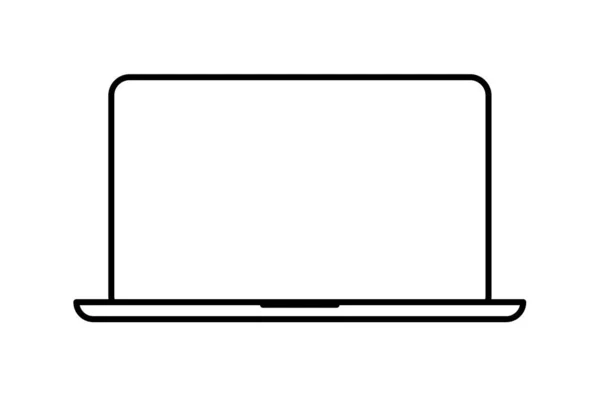 Иконка ноутбука на белом фоне — стоковый вектор