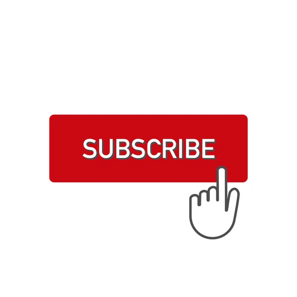 Botón con canal de vídeo de suscripción. Icono del vector — Vector de stock