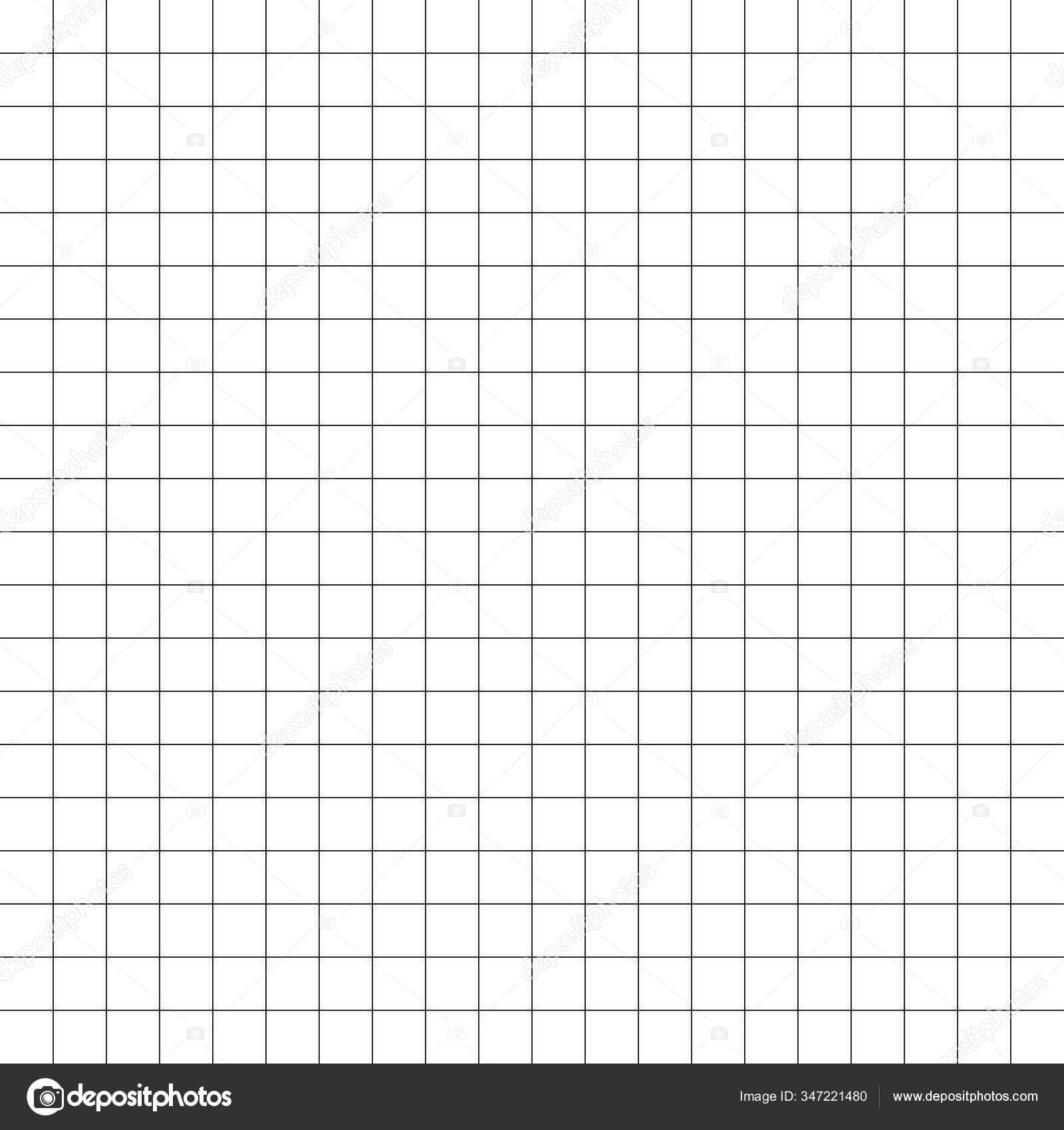 Graph Paper Black Grid White Background Vector Illustration Stock