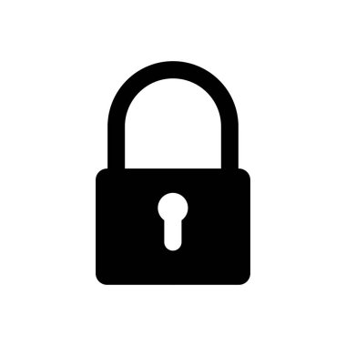 Kilit simgesi izole edilmiş beyaz arkaplan vektör çizimi
