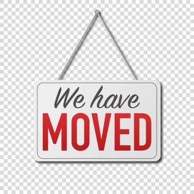 Asılı işareti izole edilmiş vektör illüstrasyonunu taşıdık