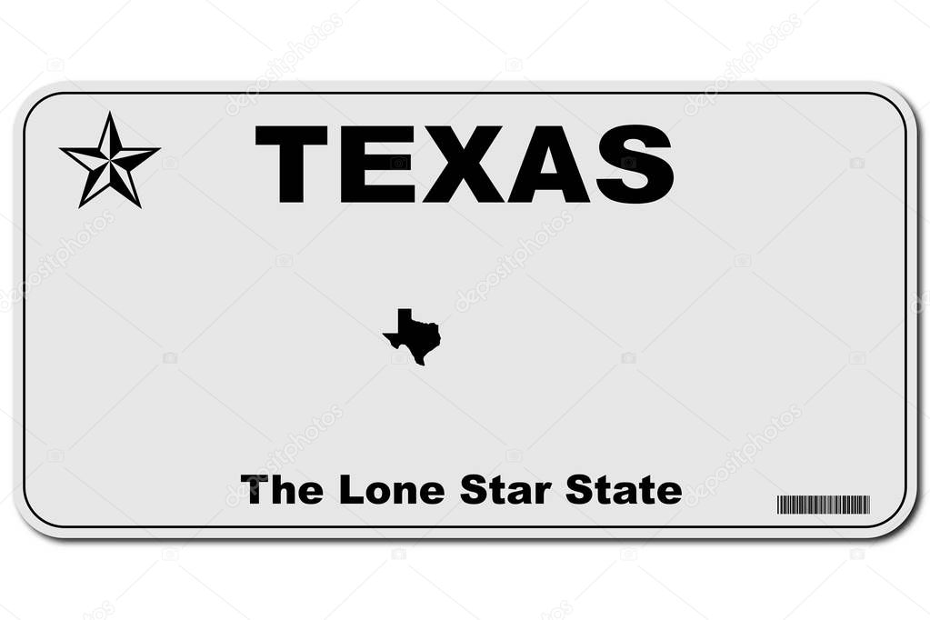 texas usa car license number plate vector illustration