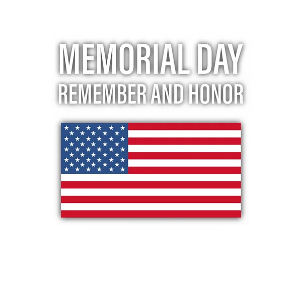 Happy Memorial Day Remember Honor Usa Flag Vector — Stock Vector