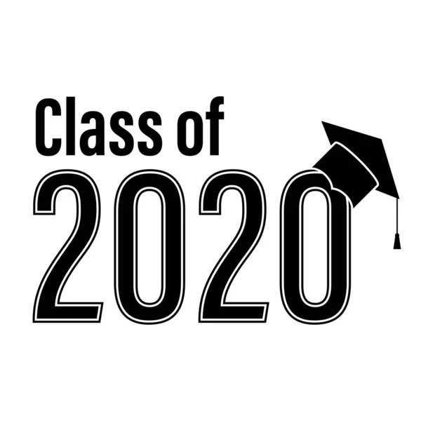 Classe 2020 Diplôme Scolaire Félicitations Illustration Vectorielle — Image vectorielle