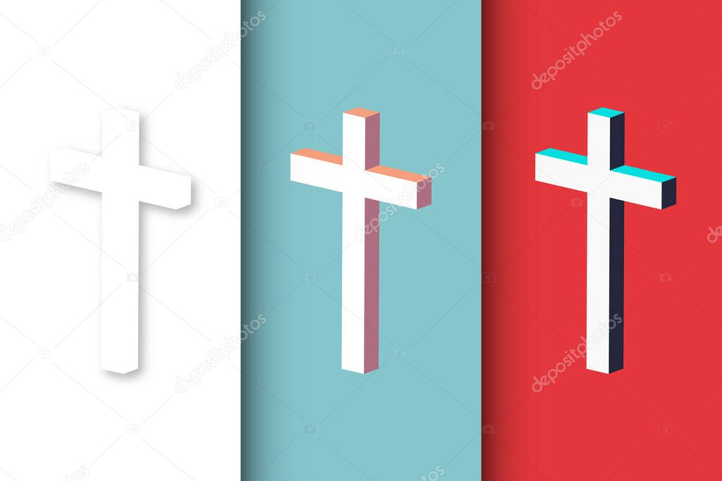 Christian cross creative logo isolated background vector illustration