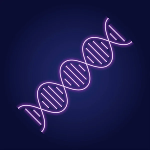 Dna Genetisk Ikon Isolerad Neon Bakgrund Vektor Illustration — Stock vektor