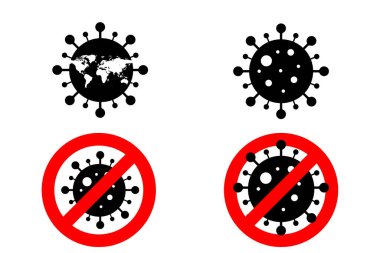 Coronovirus bakteri simgesi izole edilmiş beyaz arkaplan vektörü