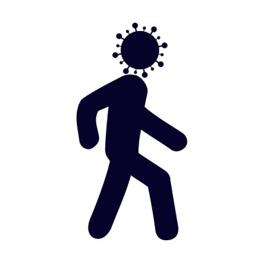 Coronovirus bakteri simgesi izole edilmiş beyaz arkaplan vektörü