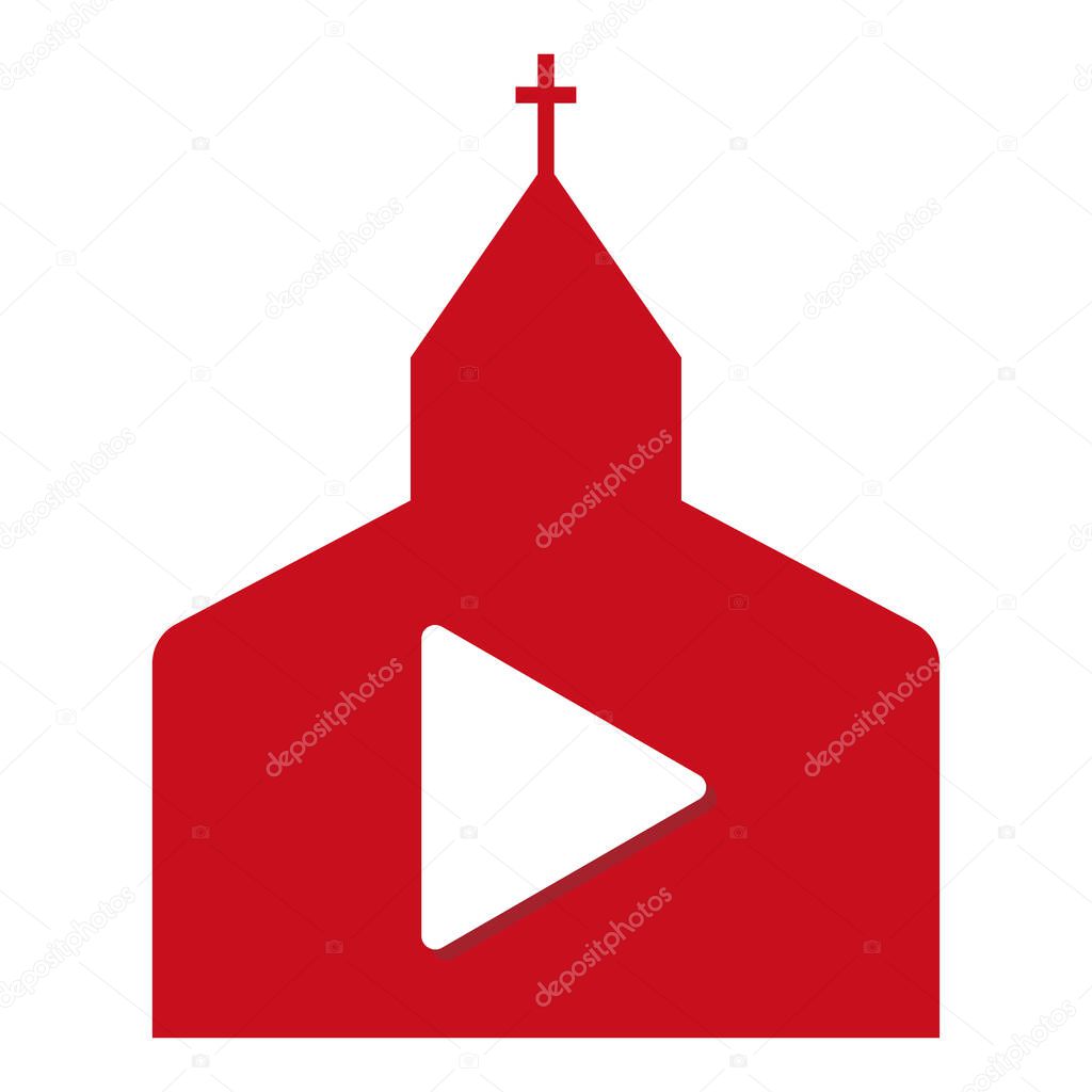 Online christian church service quarantine streaming video vector