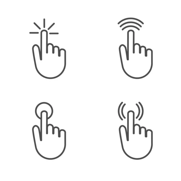 Cursor Klicken Sie Auf Symbol Isoliert Weißen Hintergrund Vektor Illustration — Stockvektor