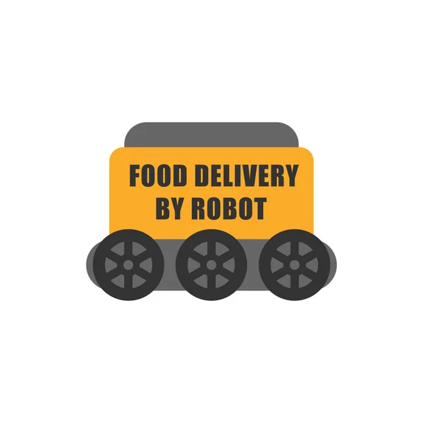 Robot Entrega Alimentos Moderna Tecnología Línea Vector Ilustración — Vector de stock