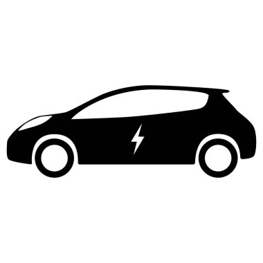 elektrikli eko araç aracı simgesi beyaz arkaplan vektörü
