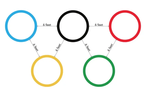 Олимпийские Кольца Дистанционных Играх Отменили Векторную Иллюстрацию — стоковый вектор