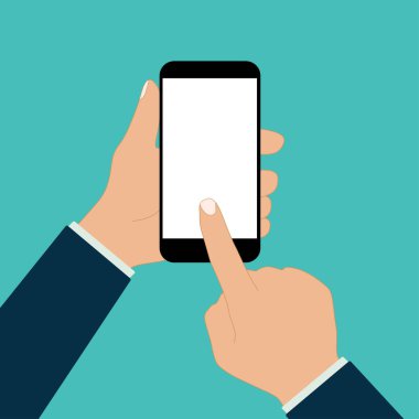 cep telefonu el parmağı dokunun vektör çizimi