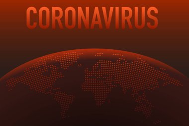 dünya haritası Coronavirus covid kırmızı arkaplan vektörü çizimi
