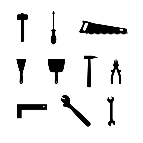 Reparaturwerkzeuge Werkzeugkasten Set Weißer Hintergrund Vektor Illustration — Stockvektor