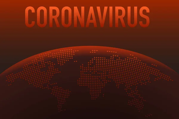 Carte Monde Coronavirus Covid Rouge Fond Vectoriel Illustration — Image vectorielle