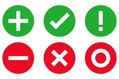 Artı eksi işaretleme işareti vektör illüstrasyonu