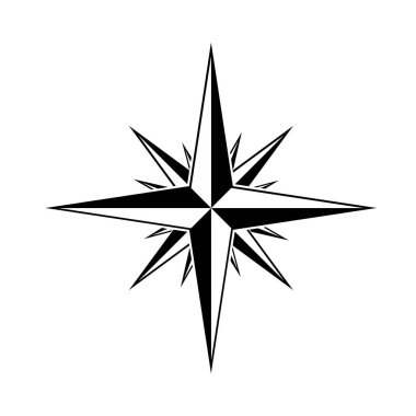 pusula simgesi rüzgar haritası kuzey batı vektör illüstrasyonu