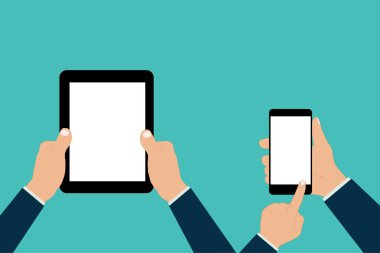 El tutuşu tablet parmak ekran vektör tasarımı