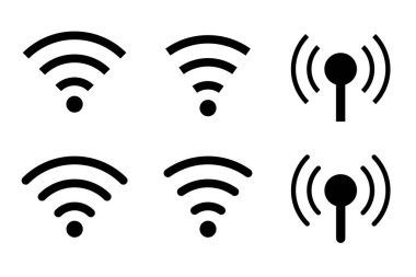 telefon sinyali ücretsiz wifi simgesi vektörü seti