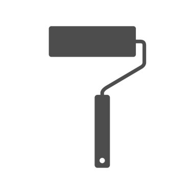 boya silindirli fırça ikonu duvar izole vektör illüstrasyonu