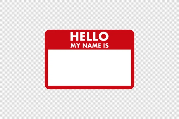 Hello Name Sticker Tag Vector Card — Stock Vector