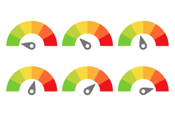 Escala Medidor Pontuação Nível Ícone Feedback Vetor Ilustração —  Vetores de Stock