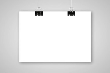 kağıt poster modelleme şablonu klip işareti vektörü