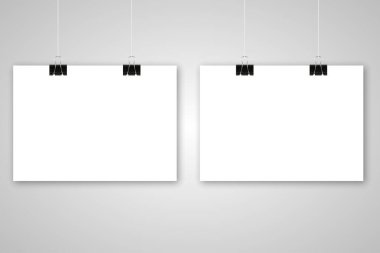 kağıt poster modelleme şablonu klip işareti vektörü