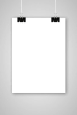kağıt poster modelleme şablonu klip işareti vektörü