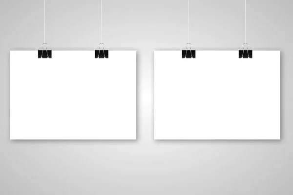 Paper Poster Mockup Template Clip Sign Vector — Stock Vector