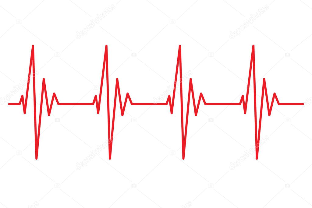 heart beat line pulse rhythm icon vector
