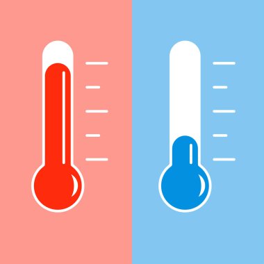 Termometre simgesi sıcak soğuk hava sıcaklığı vektörü 