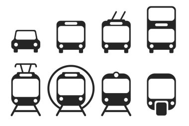 Şehir toplu taşıma simgesi vektör tramvayı