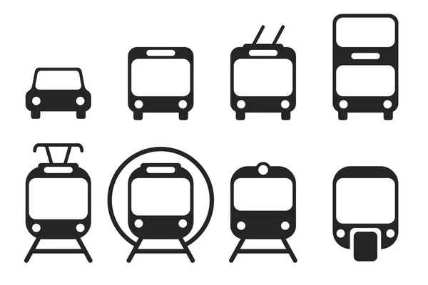 Ville Transport Public Icône Vecteur Bus Tram — Image vectorielle