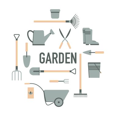 bahçe ekipmanı aracı beyaz arkaplan vektörü izole 