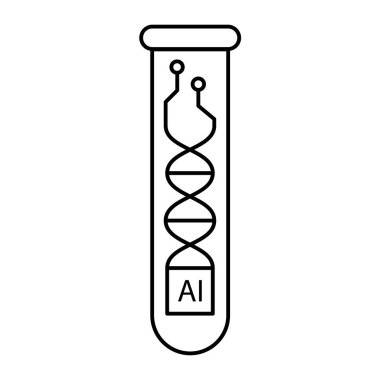 biomedikal mühendislik ikonu vektör tıbbi illüstrasyon teknolojisi