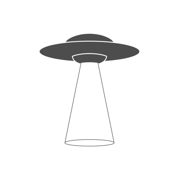 Icône Ufo Vaisseau Spatial Extraterrestre Vecteur Fond Blanc — Image vectorielle
