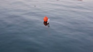 Deniz yüzeyinde yüzen plastik şişe şamandırası, kirli ekosistem, endüstriyel