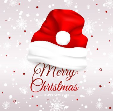 Noel Baba şapkalı Mutlu Noeller mesajı 
