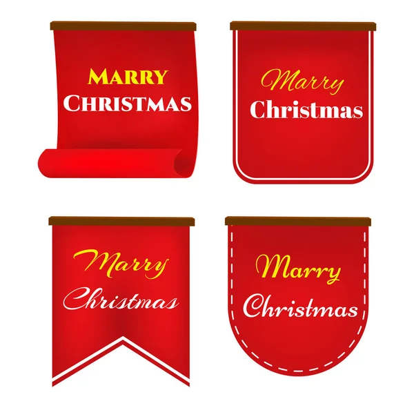 Merry Christmas Scroll red — Stock Vector