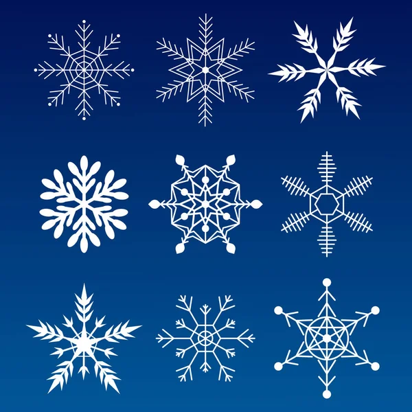 Collection flocons de neige illustration vectorielle — Image vectorielle