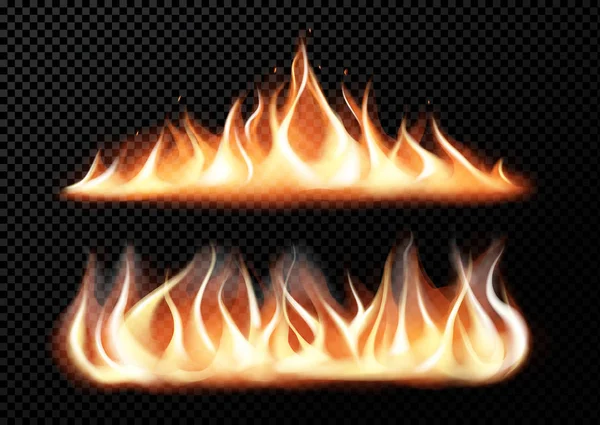 リアルな火災の炎 — ストックベクタ