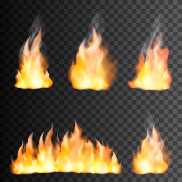 Feuerflamme realistisch — Stockvektor