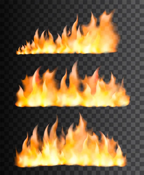 Feuerflamme realistisch — Stockvektor