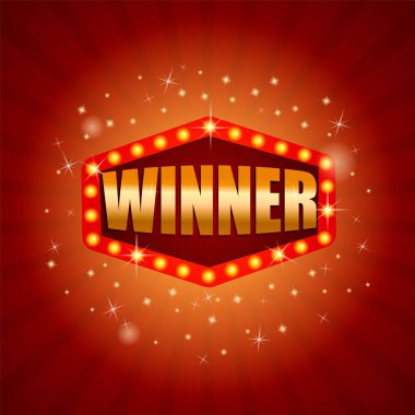 Parlak retro işareti Kazanan bayrak.